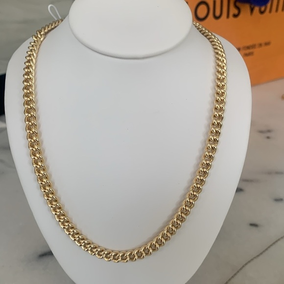 NEW HIGH END  Gold Plated Cuban Link Necklace 21” GIFT BOX - Picture 1 of 9